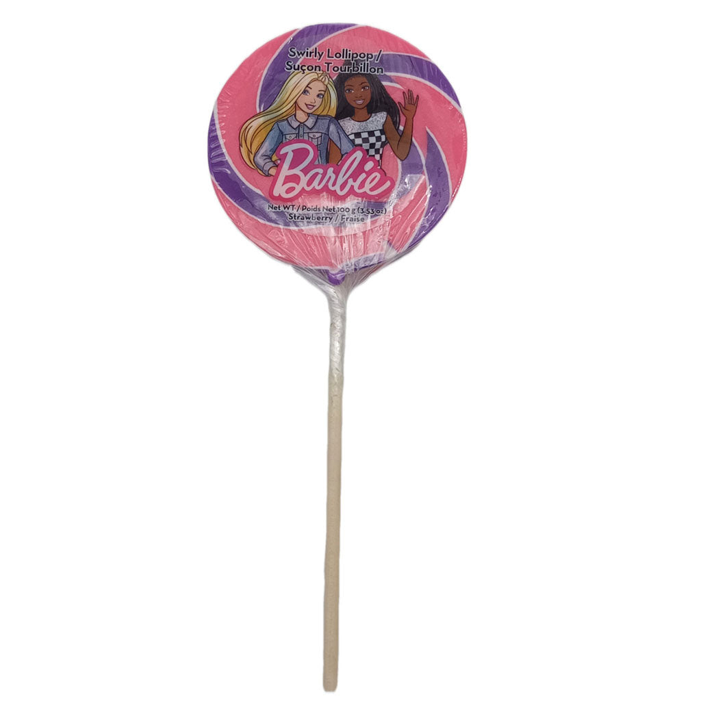Barbie Swirly Lollipop Confection - Nibblers Popcorn Company