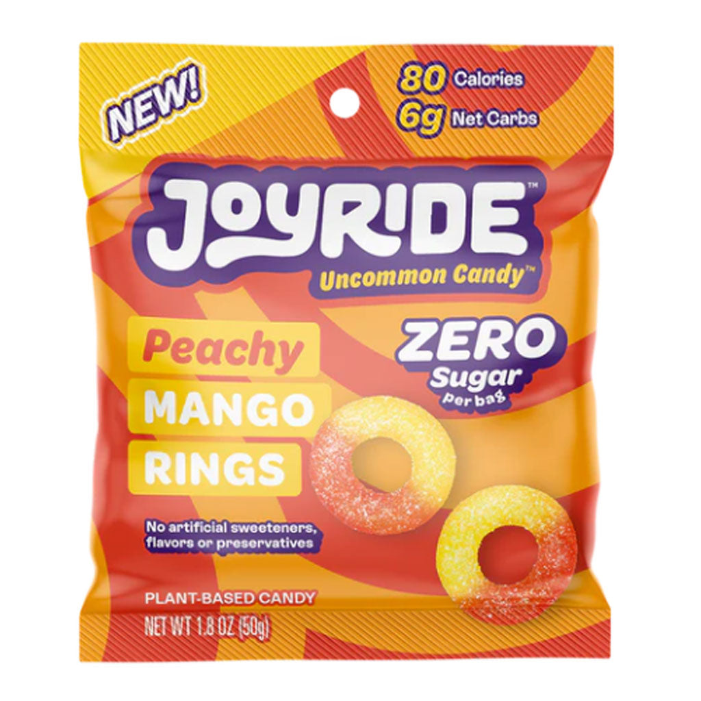 Joyride Zero Sugar Peachy Mango Rings Confection - Nibblers Popcorn Company