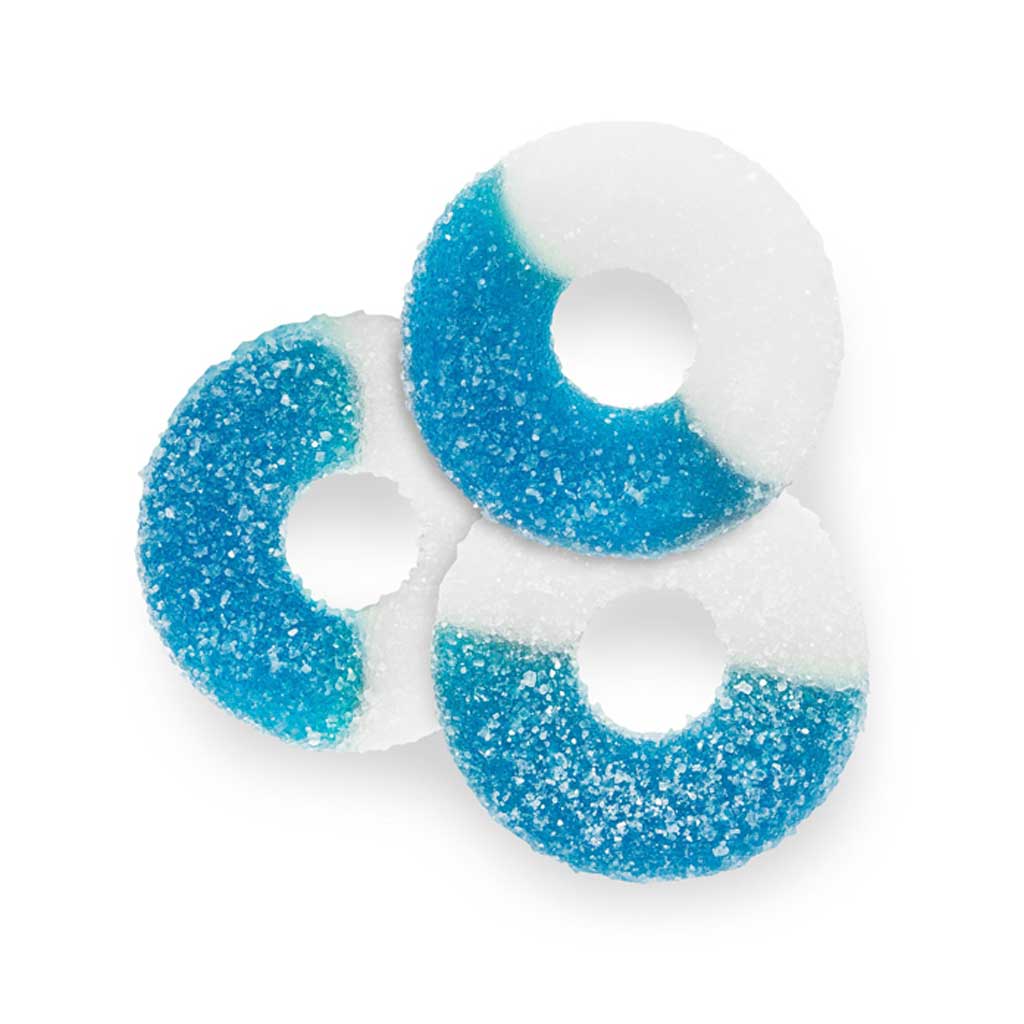 Gummy Blue Raspberry Rings Confection - Nibblers Popcorn Company