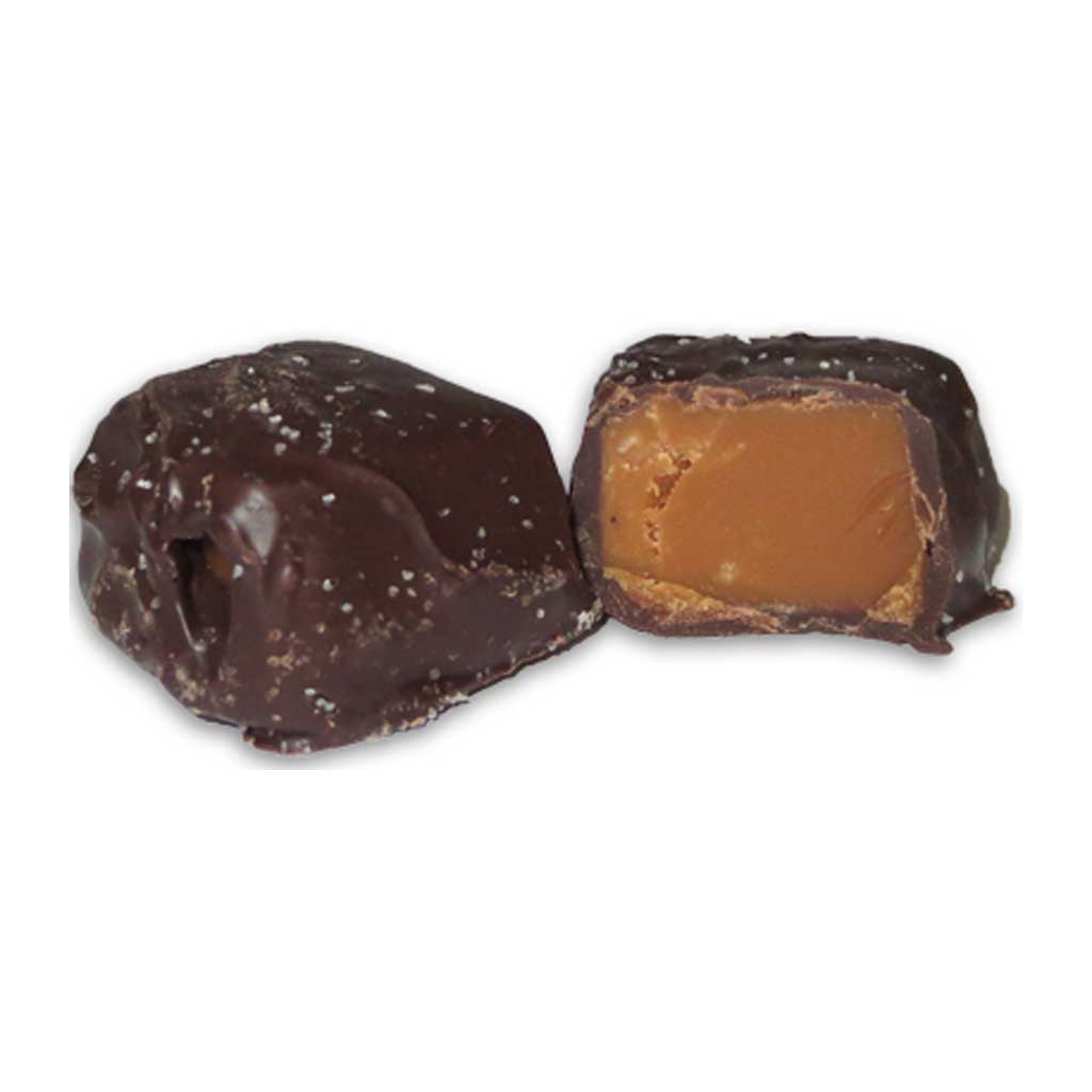 Dark Chocolate Sea Salt Vanilla Caramels Confection - Nibblers Popcorn Company