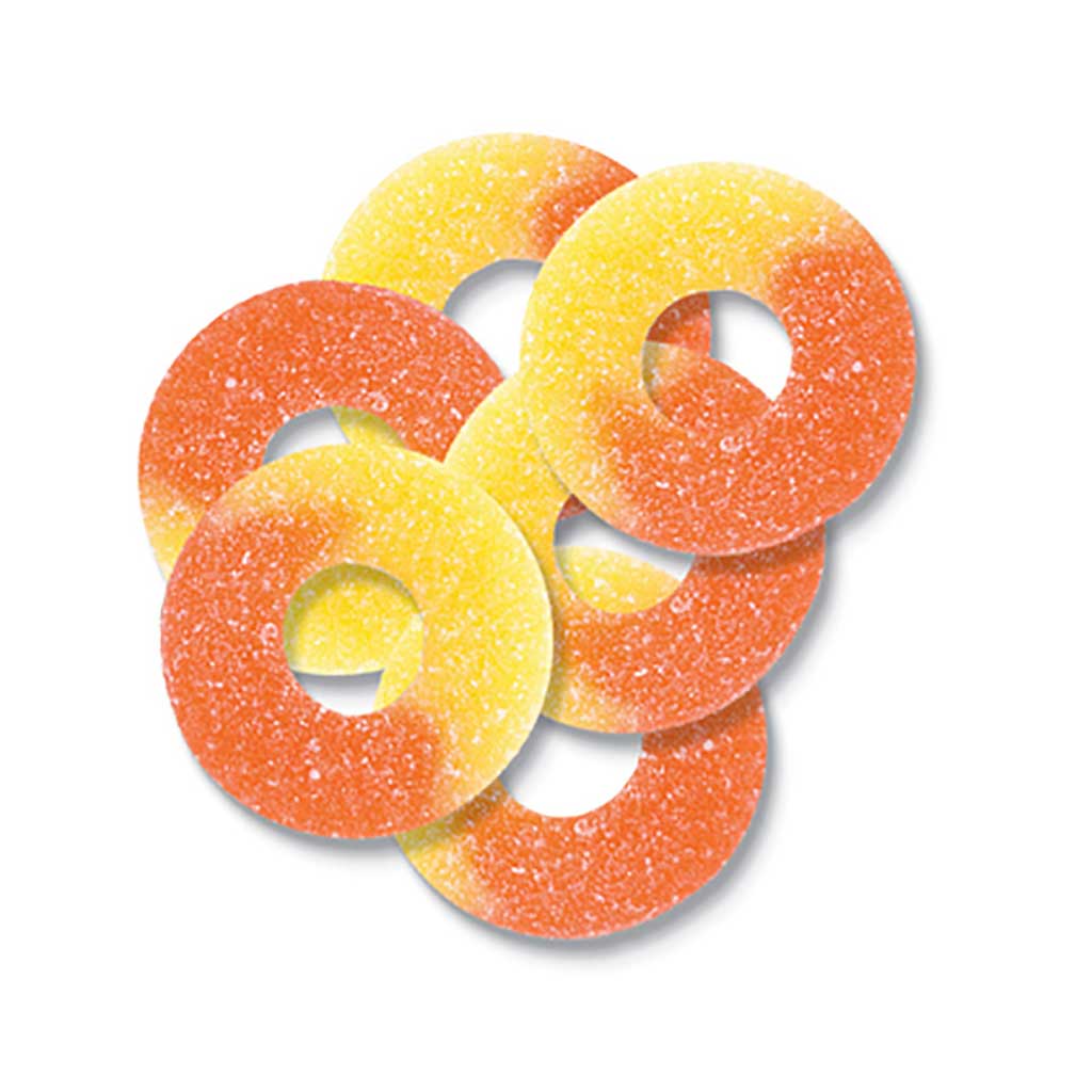 Gummy Peach Rings Confection - Nibblers Popcorn Company