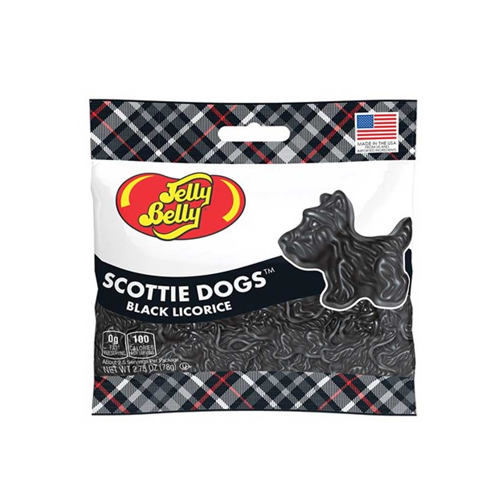 Jelly Belly Scottie Dogs - Black Licorice Confection - Nibblers Popcorn Company