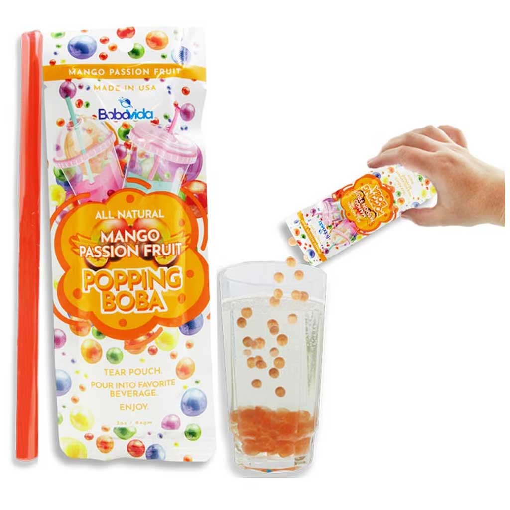 Popping Boba - Mango Passion Fruit Confection - Nibblers Popcorn Company
