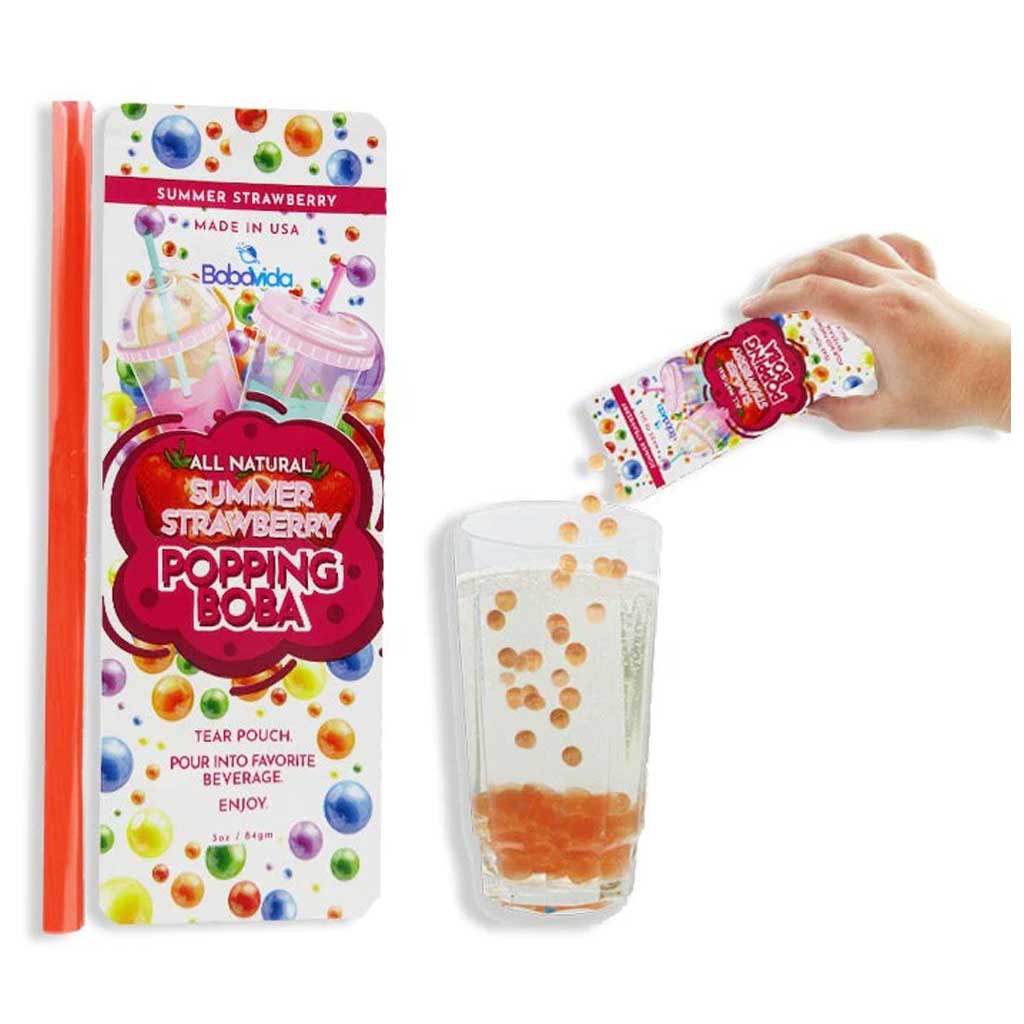 Popping Boba - Summer Strawberry Confection - Nibblers Popcorn Company