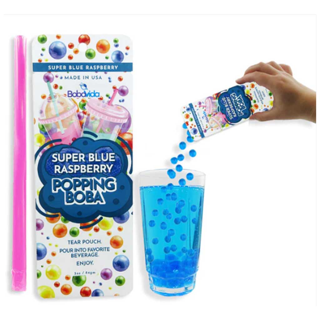 Popping Boba - Super Blue Raspberry Confection - Nibblers Popcorn Company