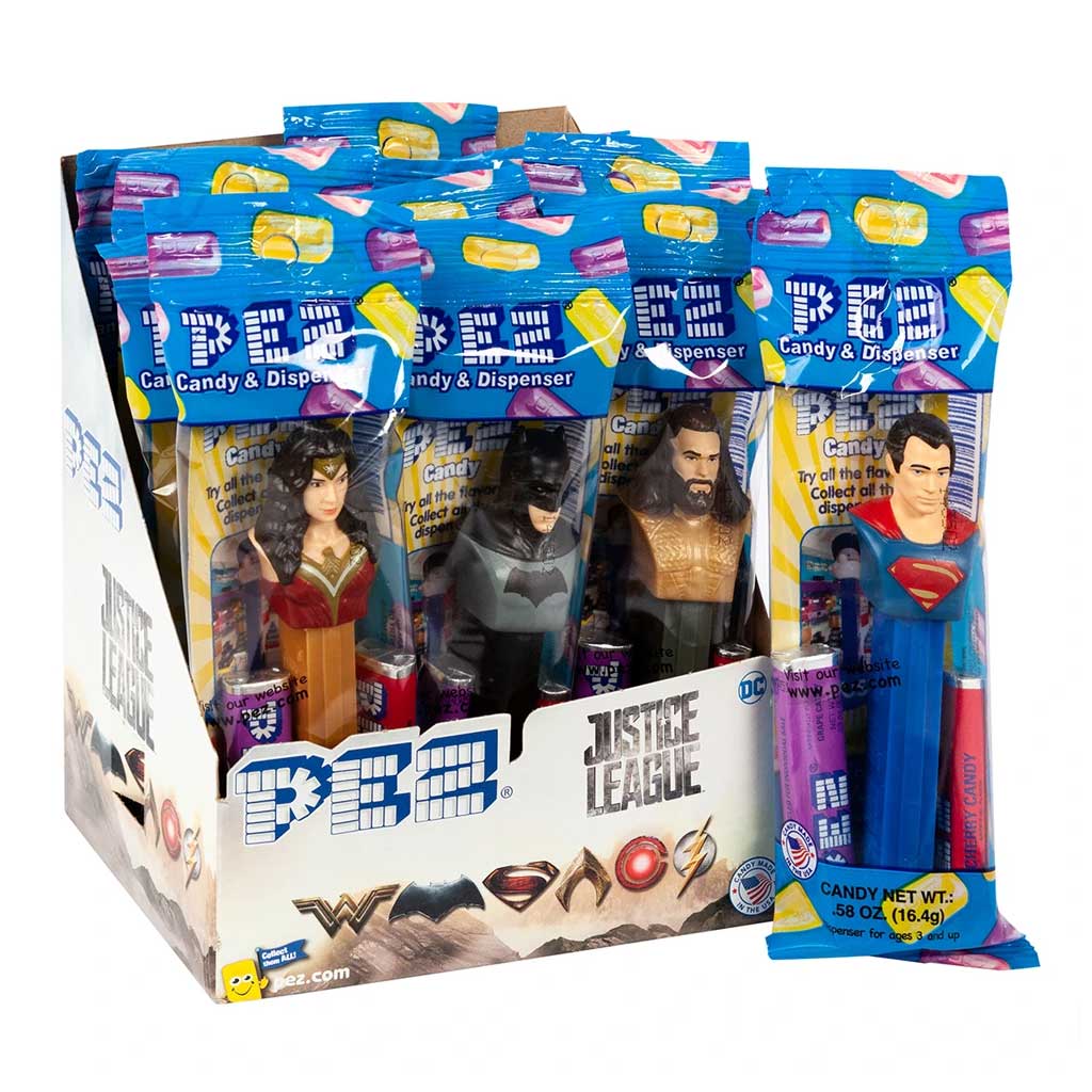 Pez Dispensers - Justice League Confection - Nibblers Popcorn Company