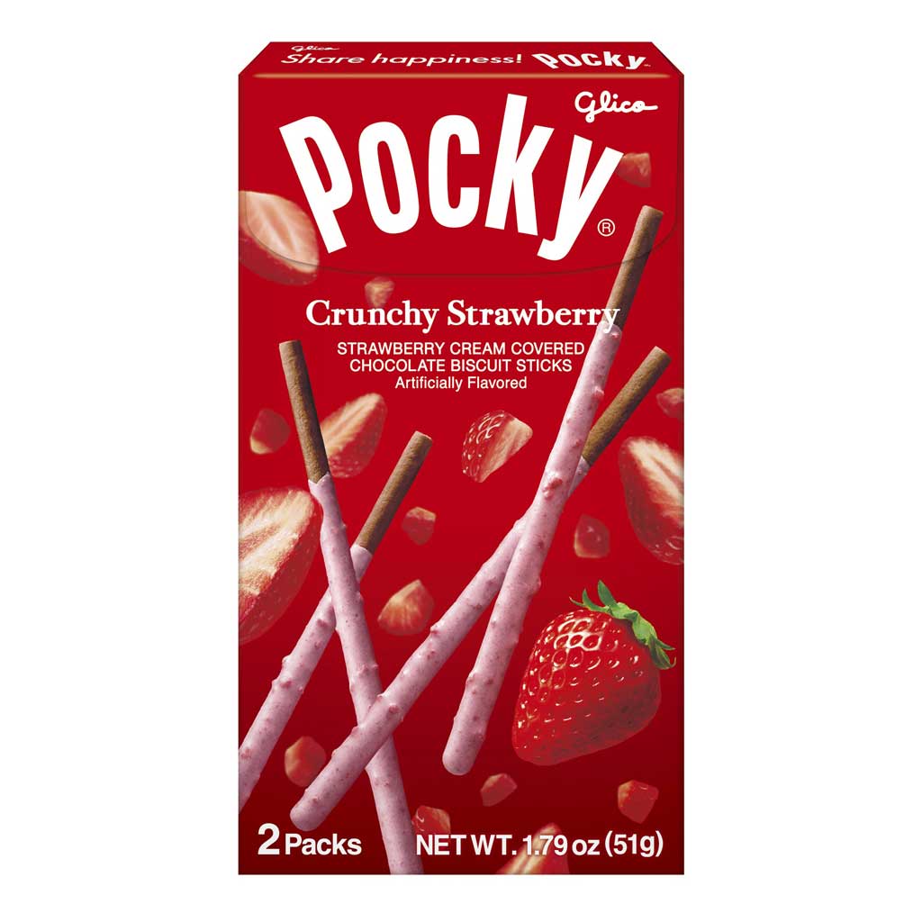 Pocky - Crunchy Strawberry Confection - Nibblers Popcorn Company