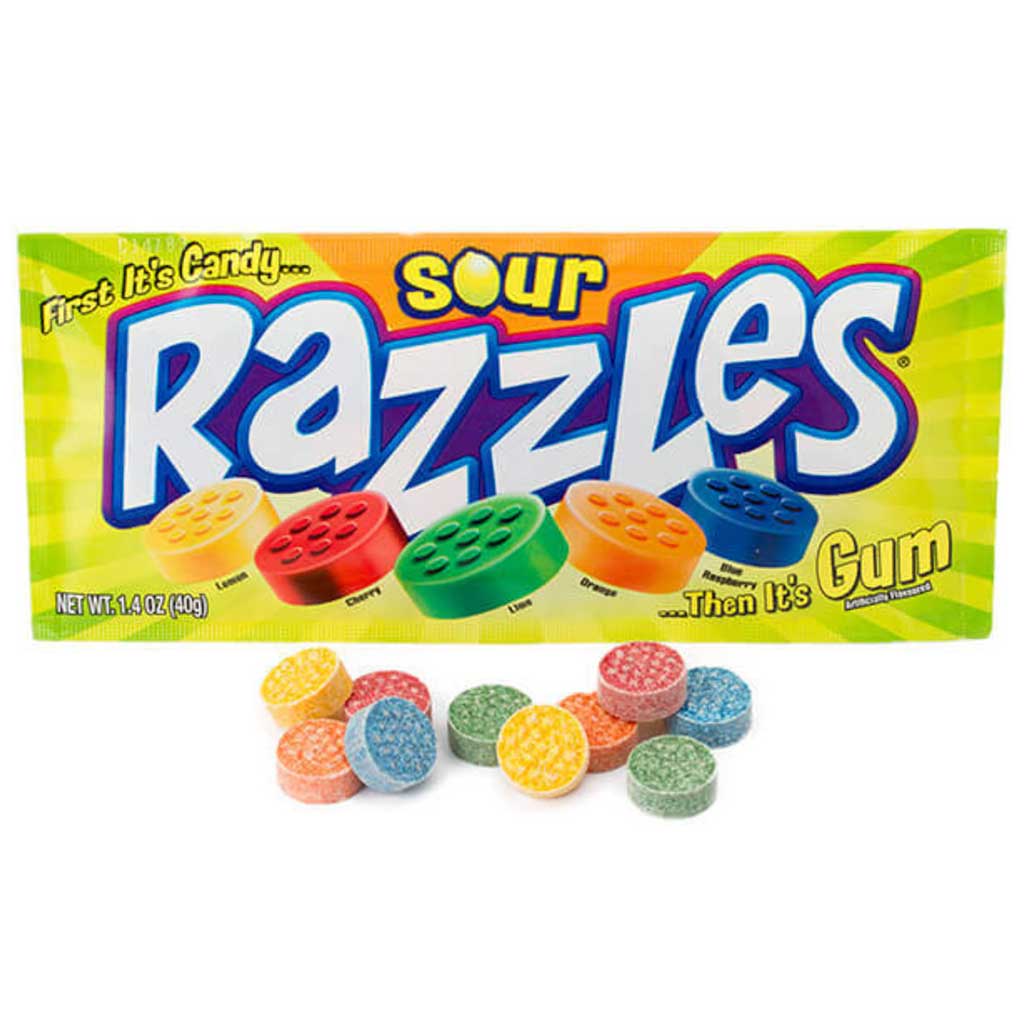 Sour Razzles Confection - Nibblers Popcorn Company