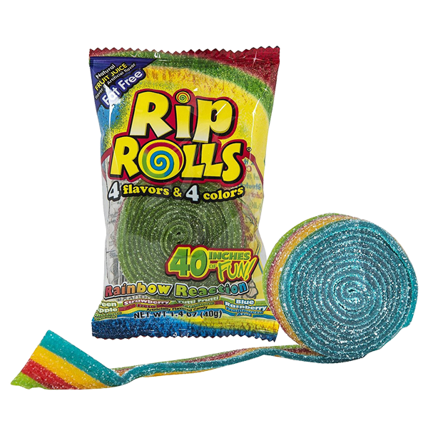 Rainbow Rip Rolls Confection - Nibblers Popcorn Company