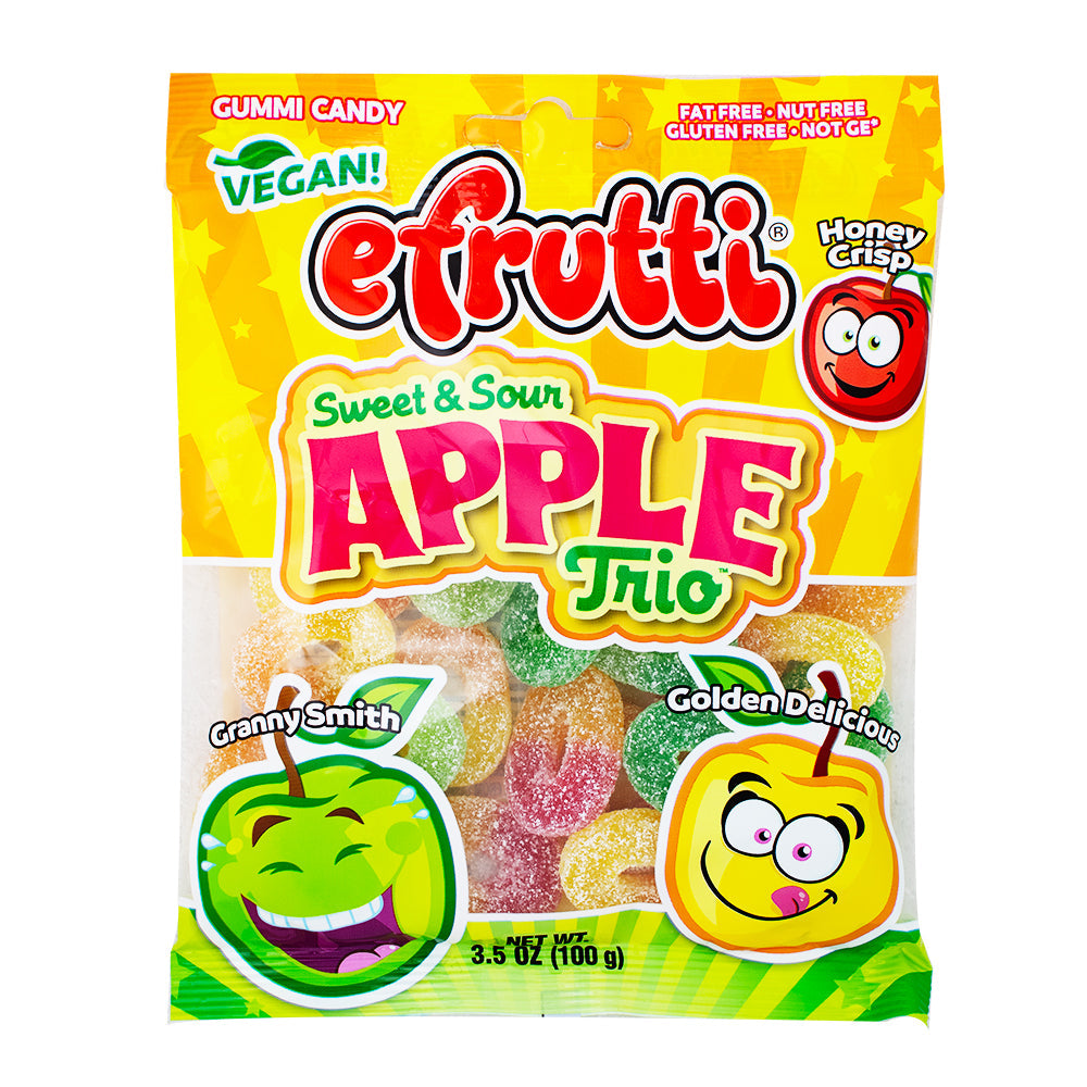 efrutti Sweet & Sour Apple Trio Gummies - Nibblers Popcorn Company