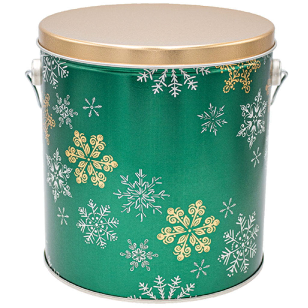 Emerald Snowfall Tin Gift - Nibblers Popcorn Company