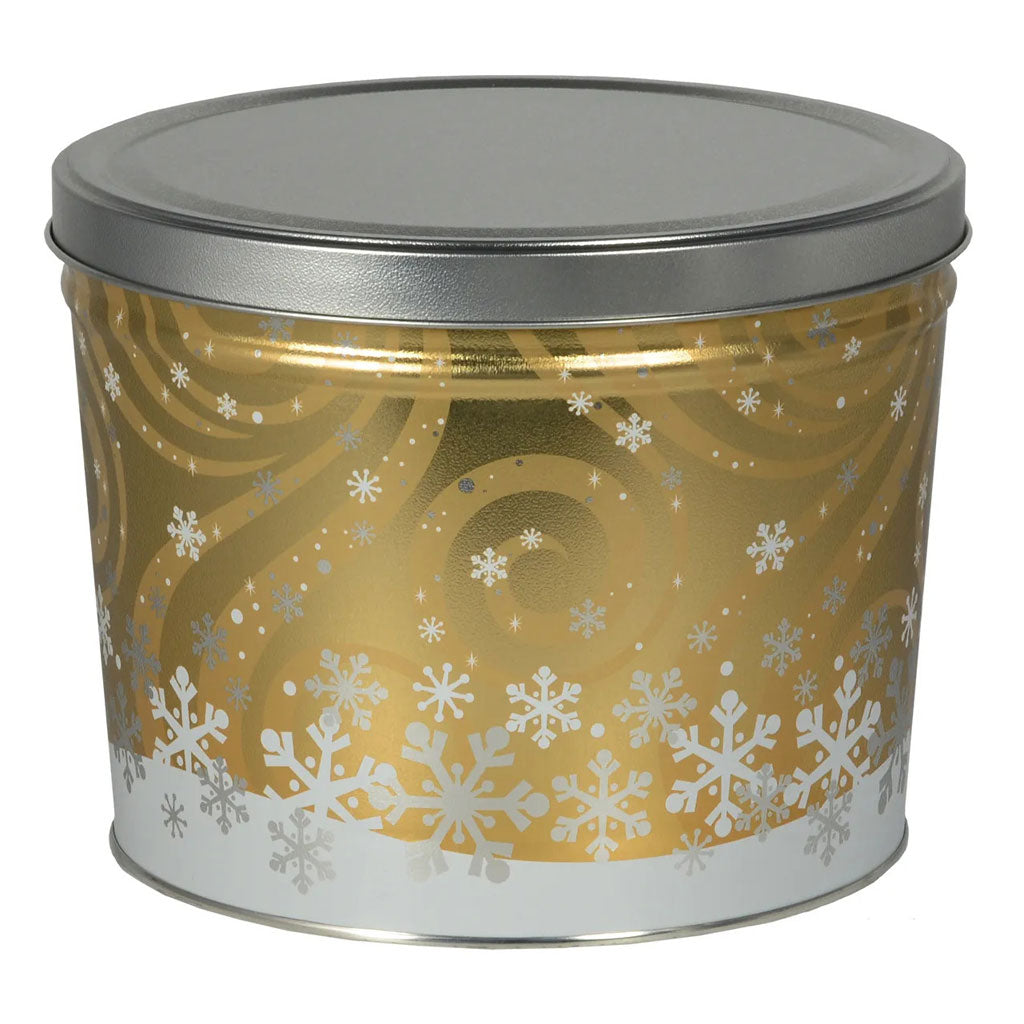 Swirling Snow Tin Gift - Nibblers Popcorn Company