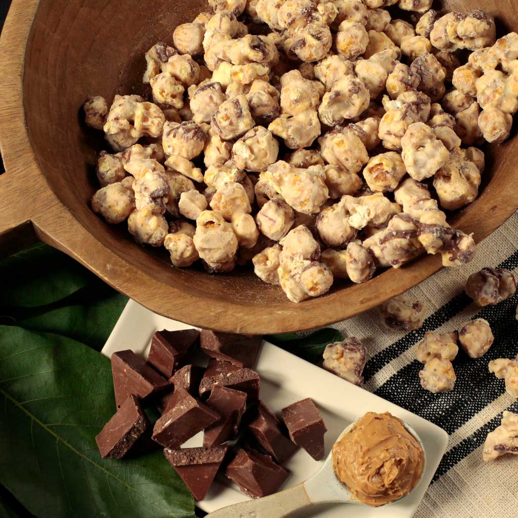 Peanut Butter Chocolate Popcorn - Nibblers Popcorn Company