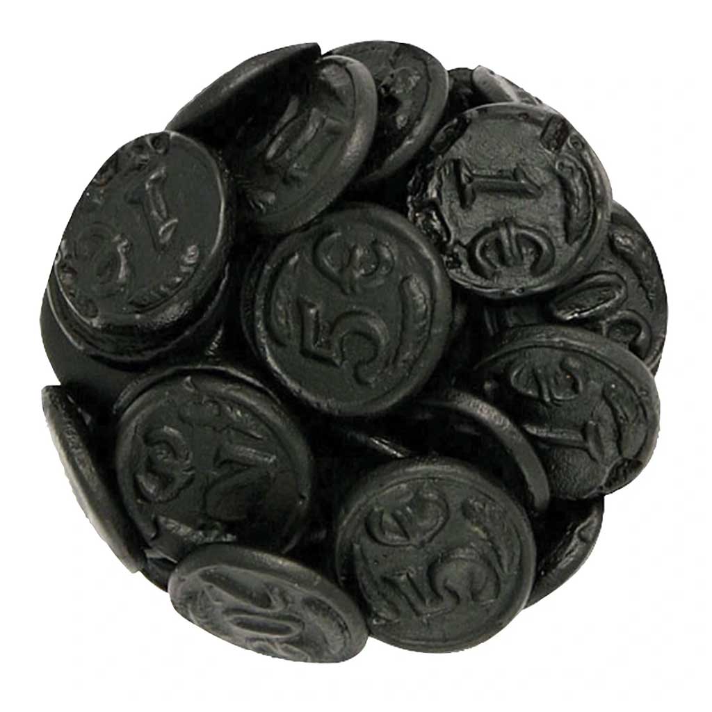 Salted Licorice Coins Confection - Nibblers Popcorn Company