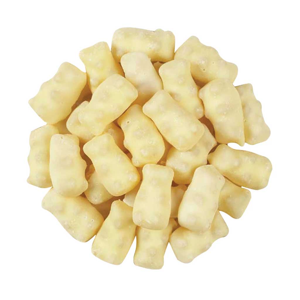 White Chocolate Gummy Bears Confection - Nibblers Popcorn Company