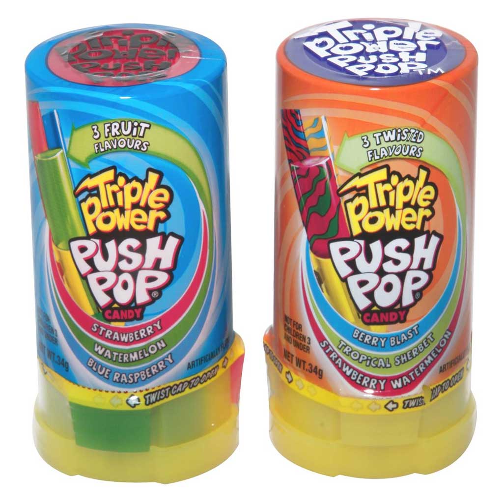 Triple Power Push Pop Confection - Nibblers Popcorn Company