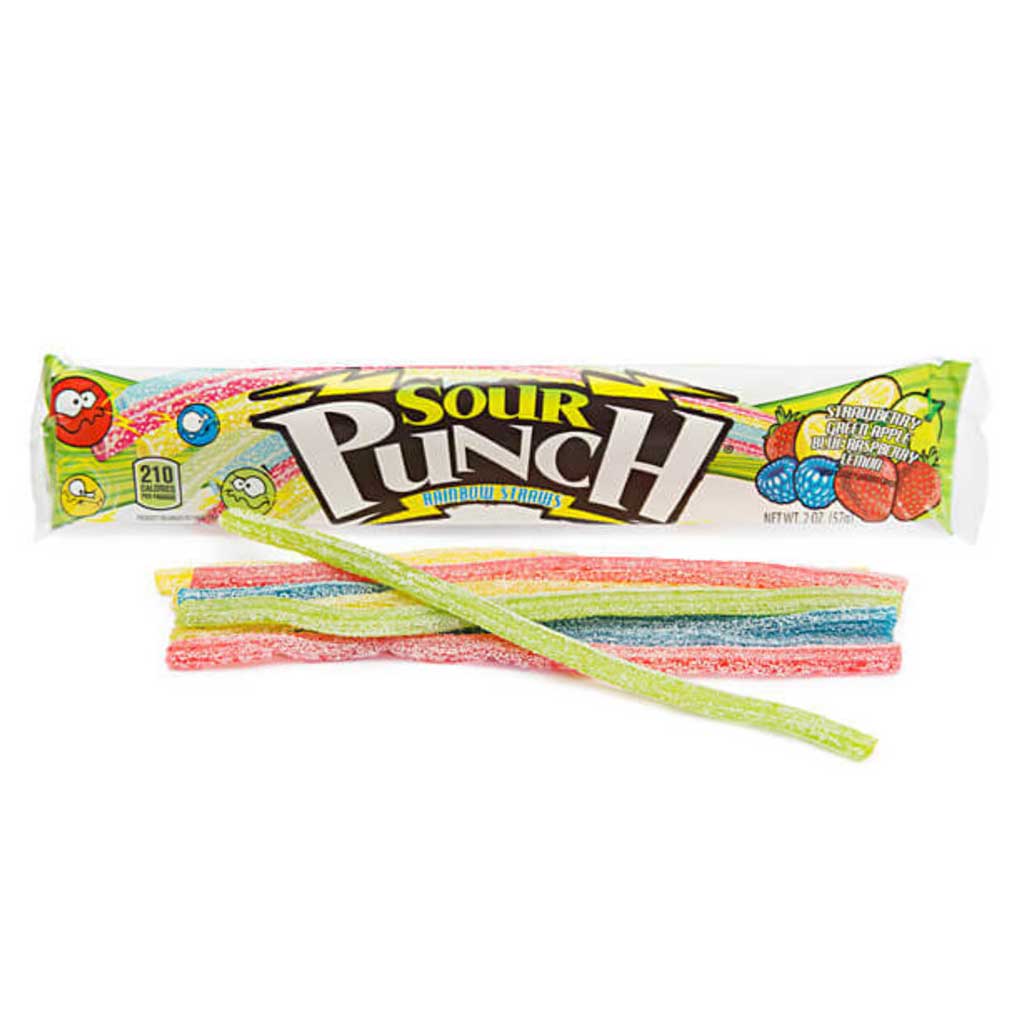 Sour Punch Straws - Rainbow Confection - Nibblers Popcorn Company