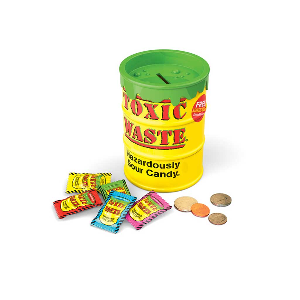 Toxic Waste Sour Candy Bank Confection - Nibblers Popcorn Company
