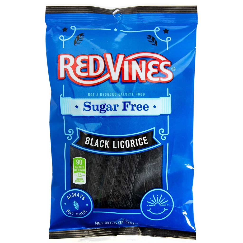 Red Vines Black Licorice Sugar Free Confection - Nibblers Popcorn Company