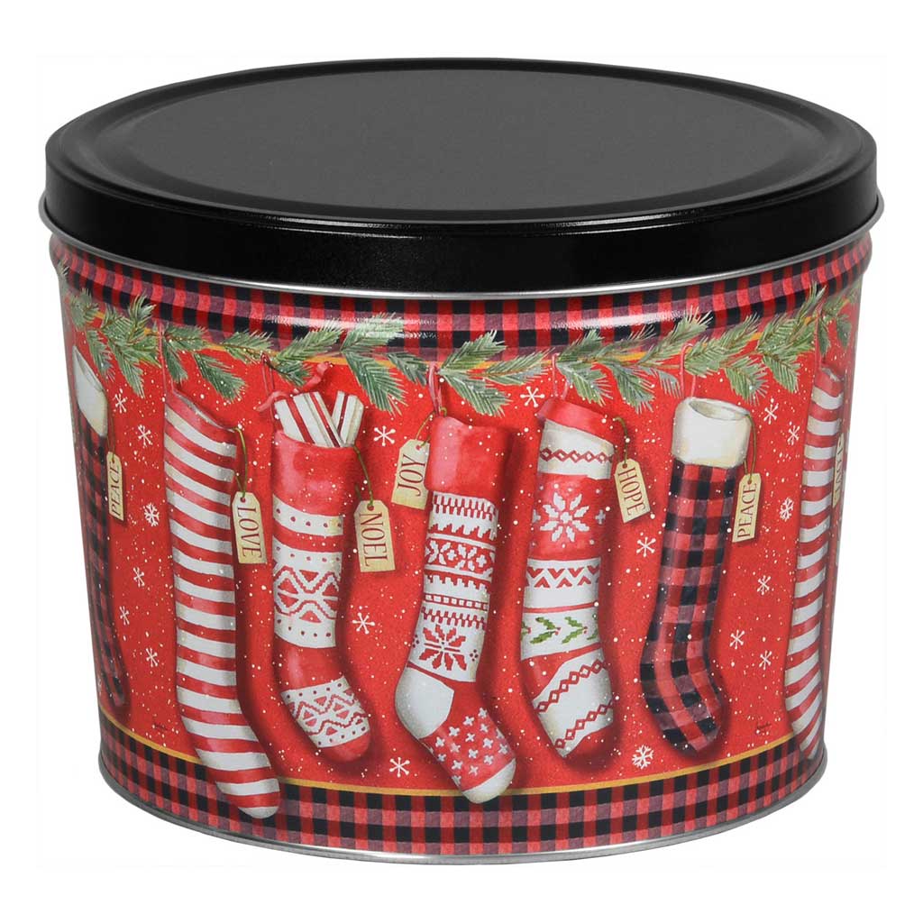 Christmas Stockings Tin Gift - Nibblers Popcorn Company