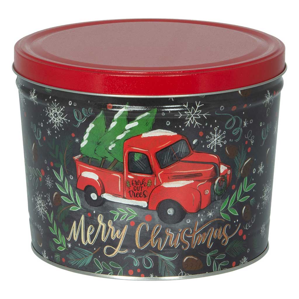 Christmas Tree Farm Truck Tin Gift - Nibblers Popcorn Company
